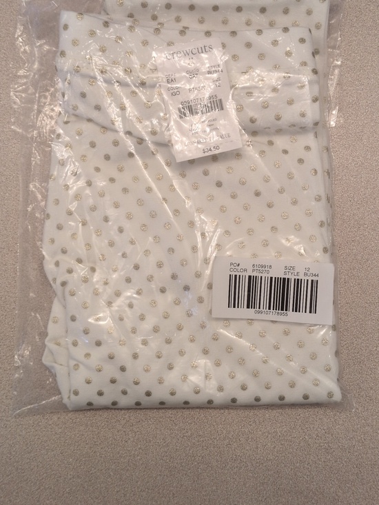 Crewcuts Other - Crewcuts Girl's Leggings White Gold Polka Dot Size 12 NWT